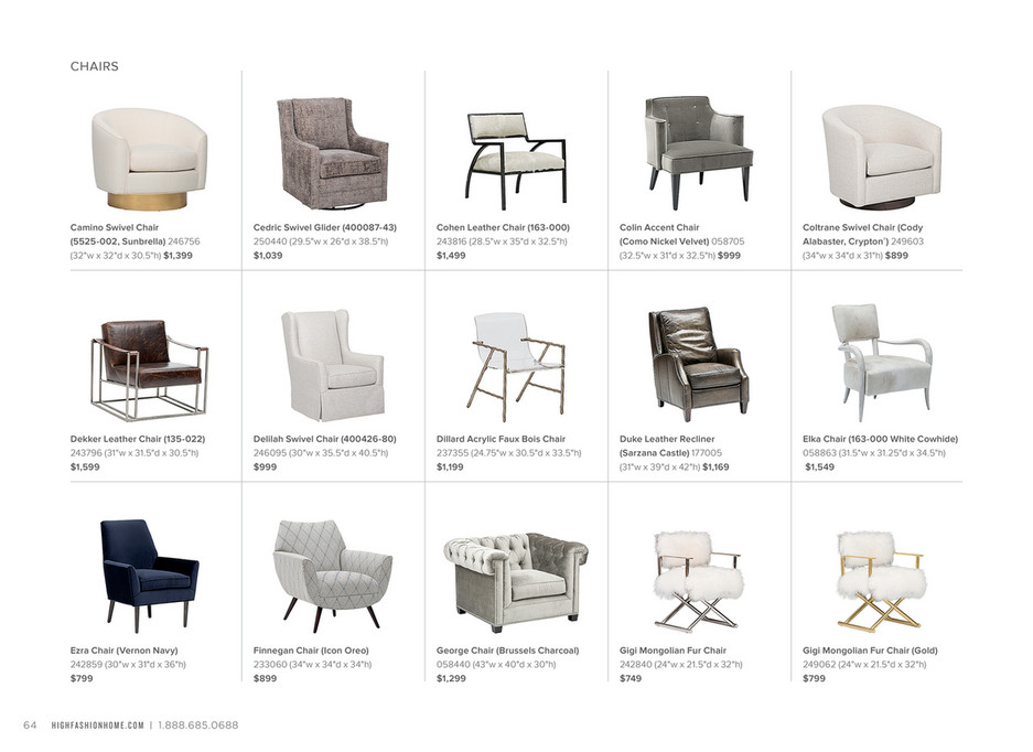 High Fashion Home Catalog Spring 2017 Duke Rc Leather Recliner