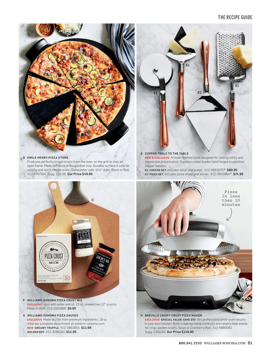 Williams Sonoma Emile Henry French Ceramic Pizza Stone with Williams Sonoma  Night Cookbook