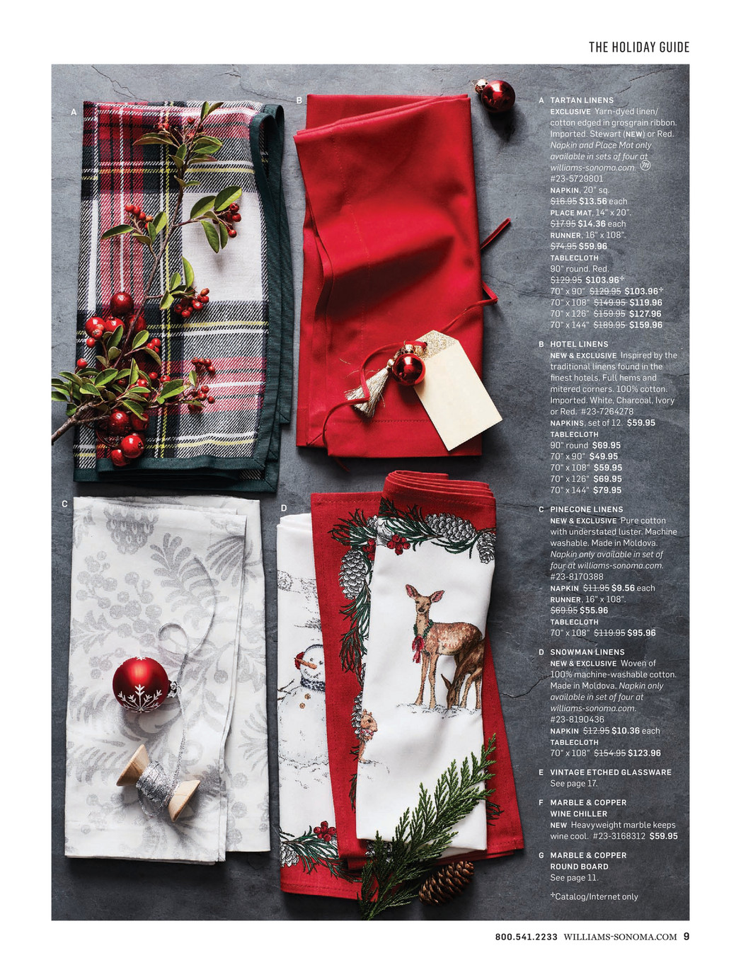 Williams-Sonoma - December 2016 Catalog - Classic Red Tartan Tablecloth,  70 X 144
