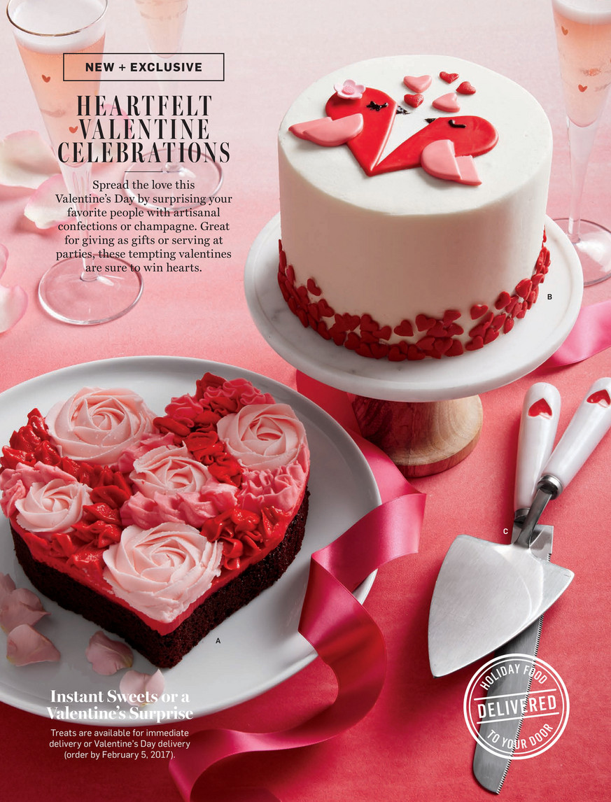 Williams Sonoma January 2017 Catalog Heart Cheesecake Brownie