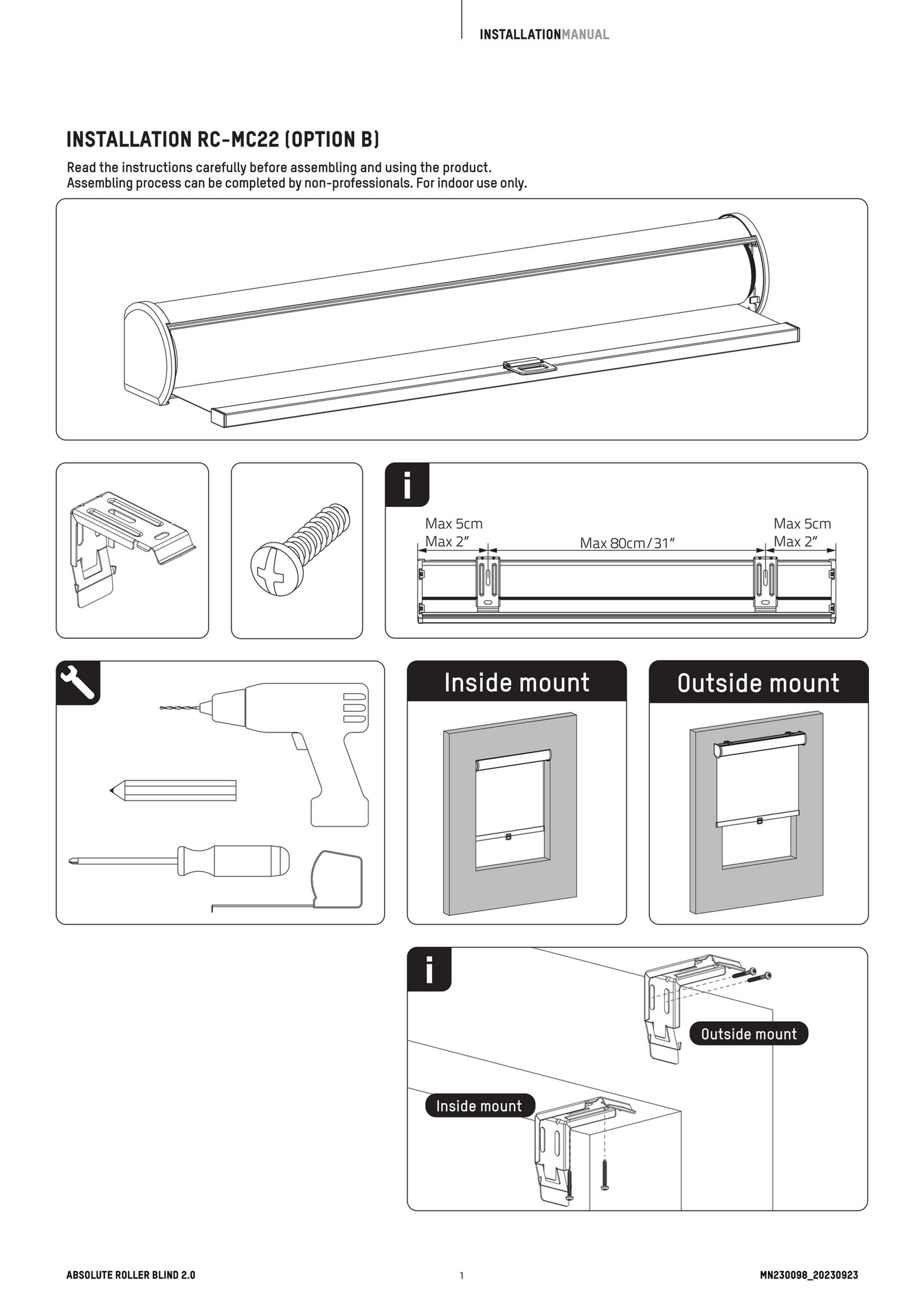 Coulisse Manual Installation Roller Mc Optionb En Page