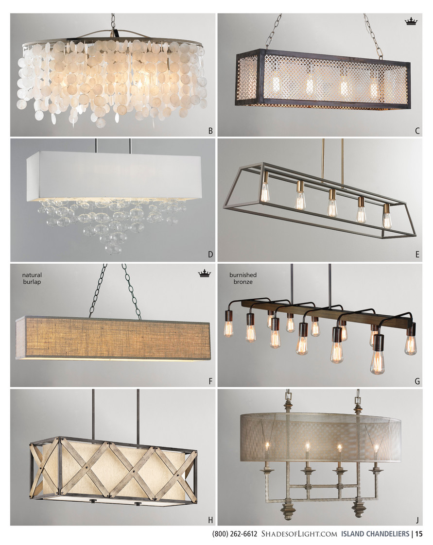 sleek minimalist island chandelier