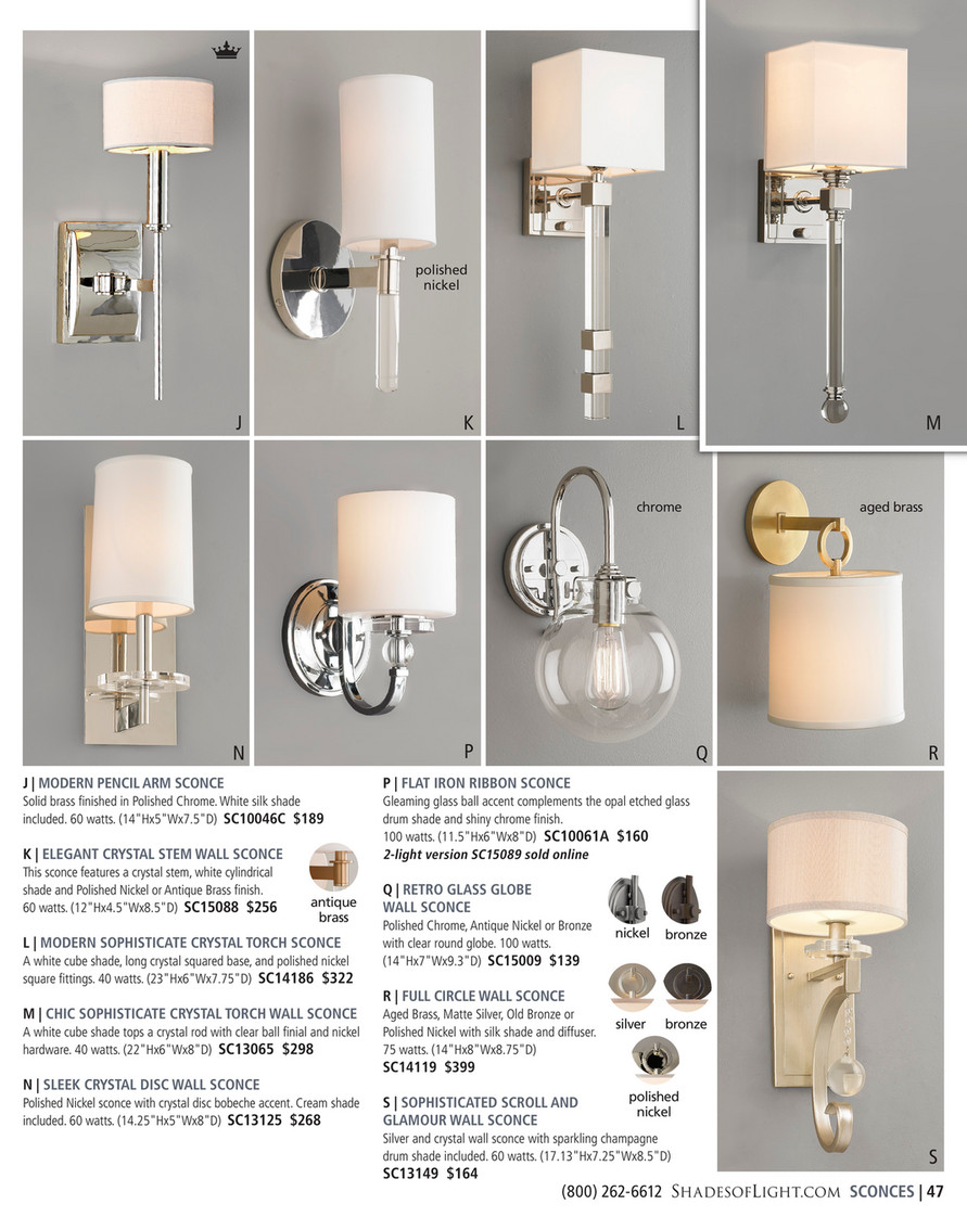 chic sophisticate crystal torch wall sconce