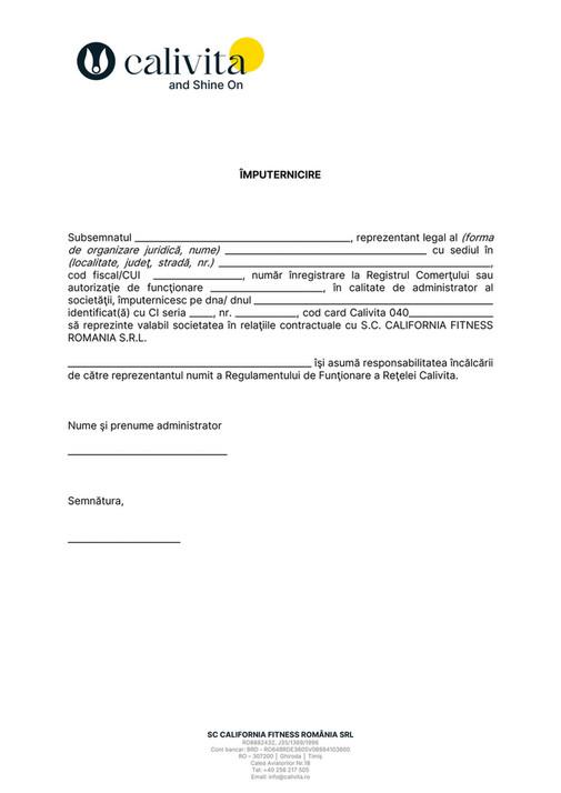 Calivita Romania Contract Si Imputernicire Persoane Juridice Page