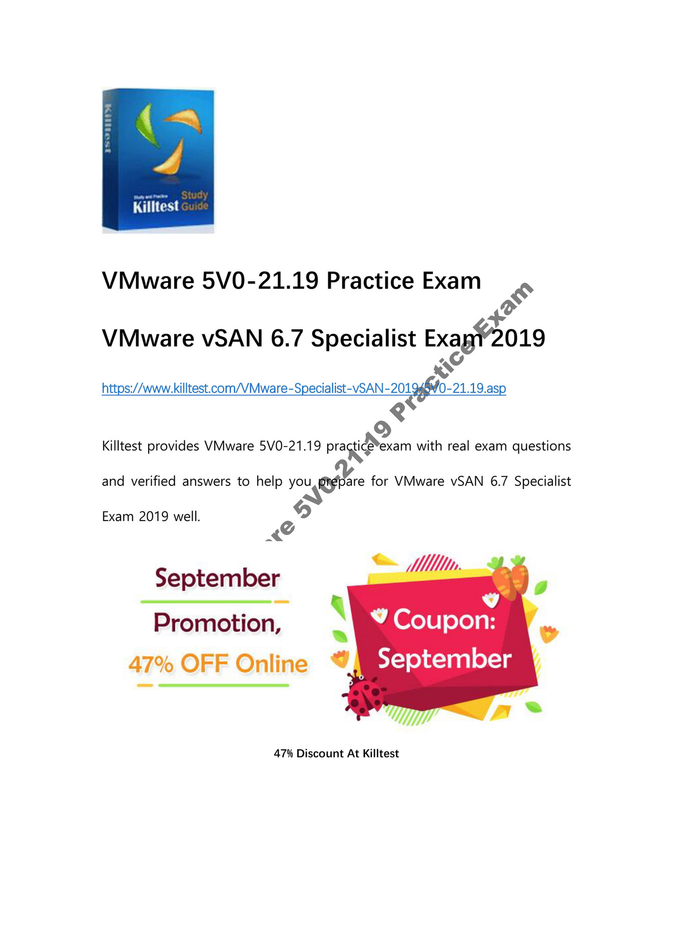 Killtest Vmware Vsan Specialist V Practice Exam Killtest