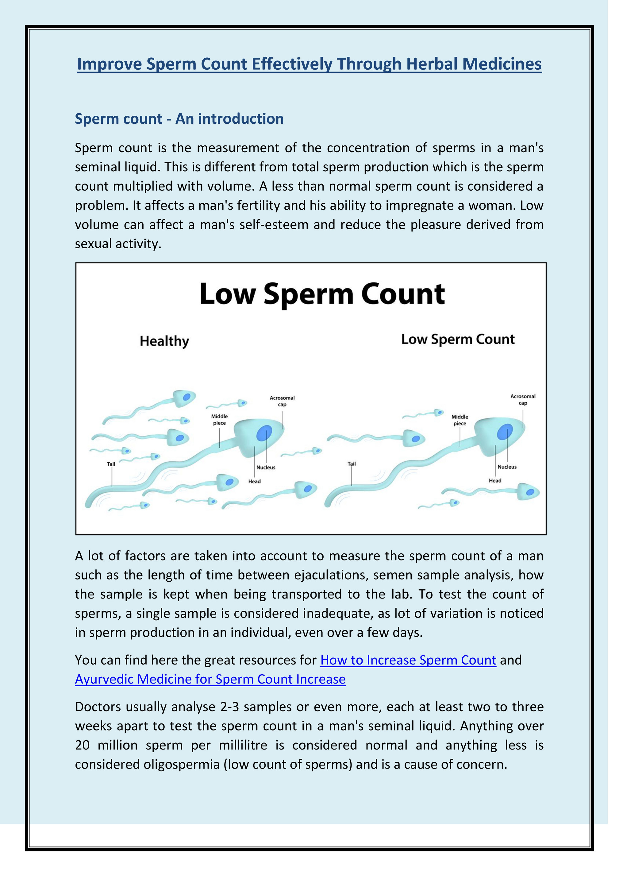 Measuring Sperm Count Telegraph