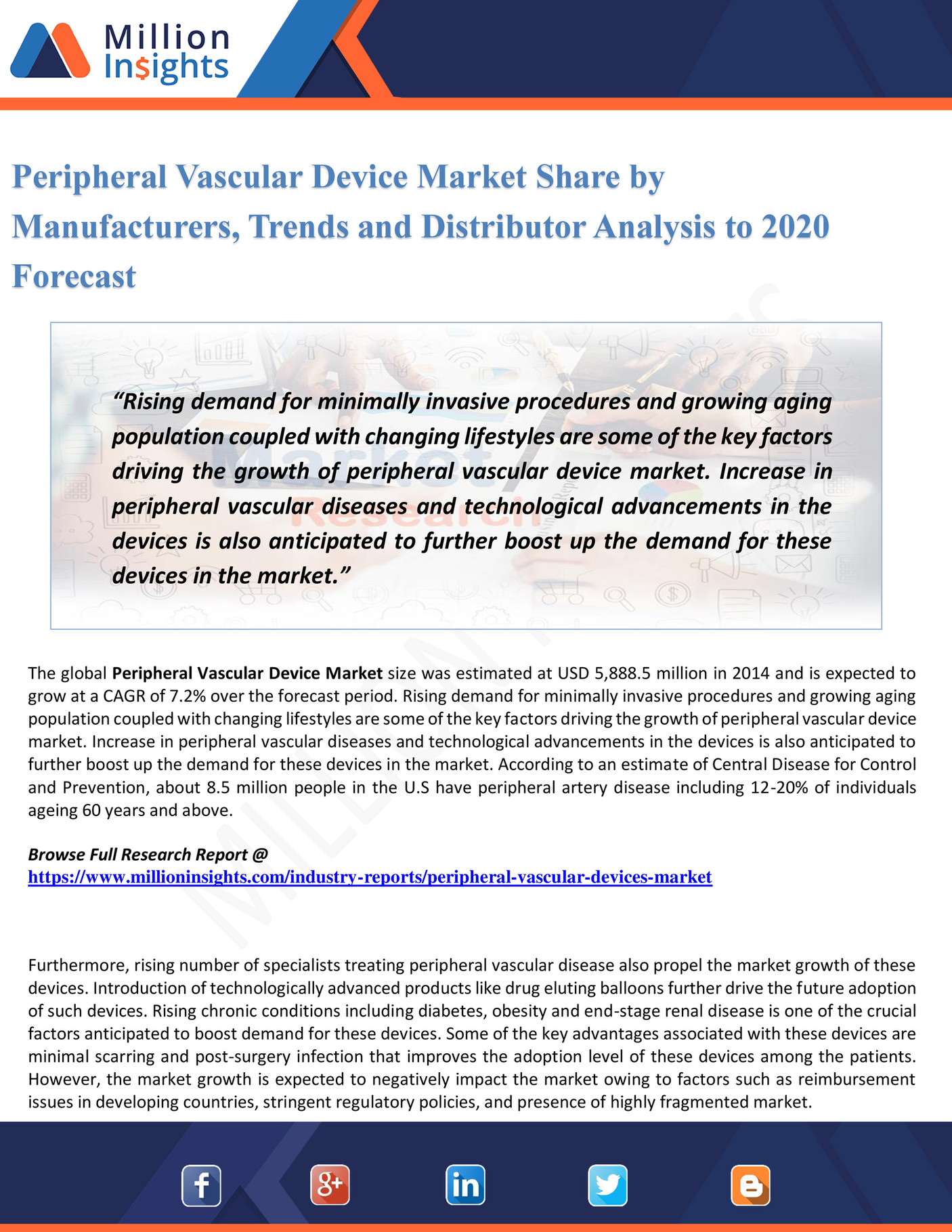 My Publications Peripheral Vascular Device Market Share By