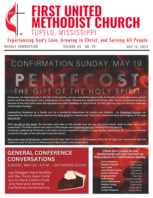 First United Methodist Church Tupelo Ms Fumc Newsletter