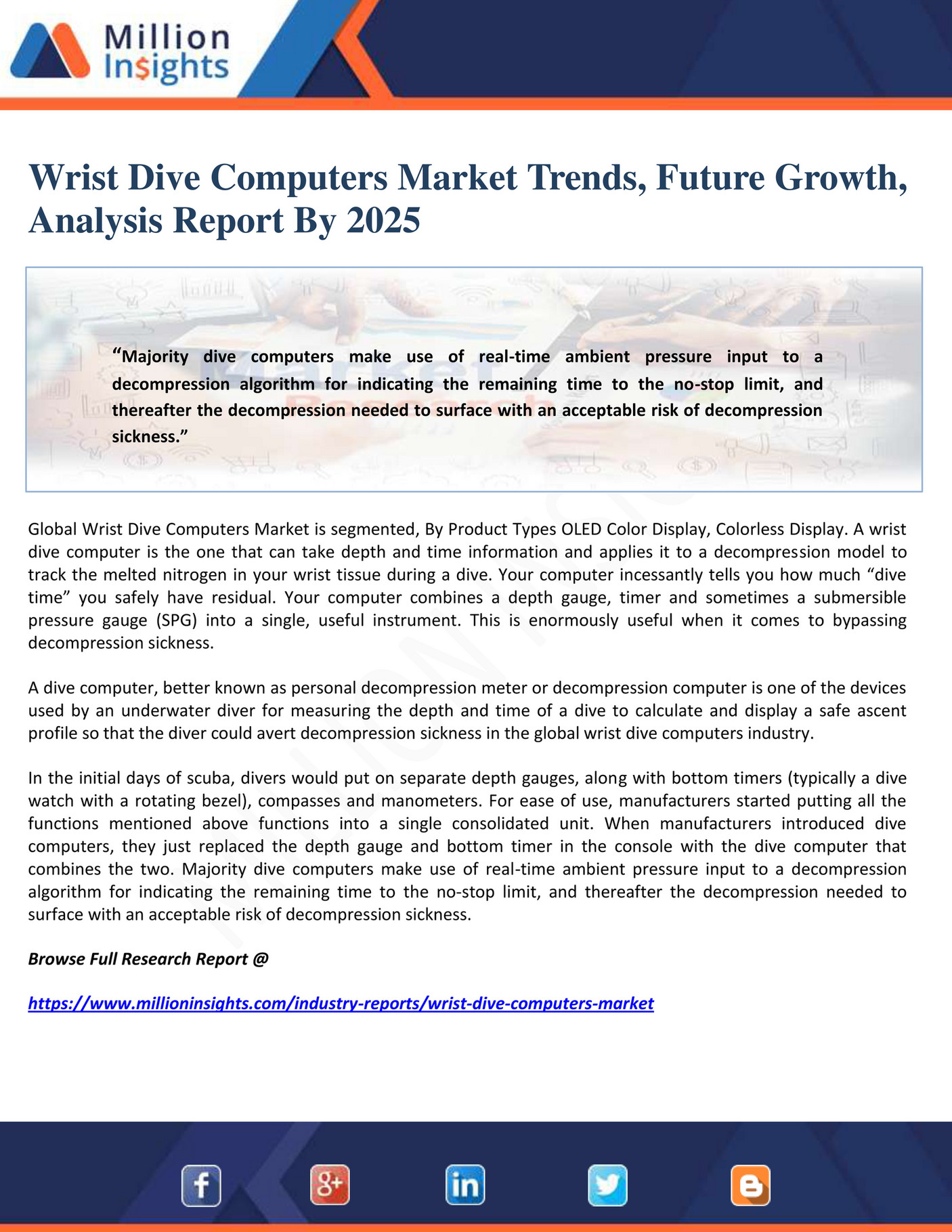 Million Insights Wrist Dive Computers Market Trends Future Growth