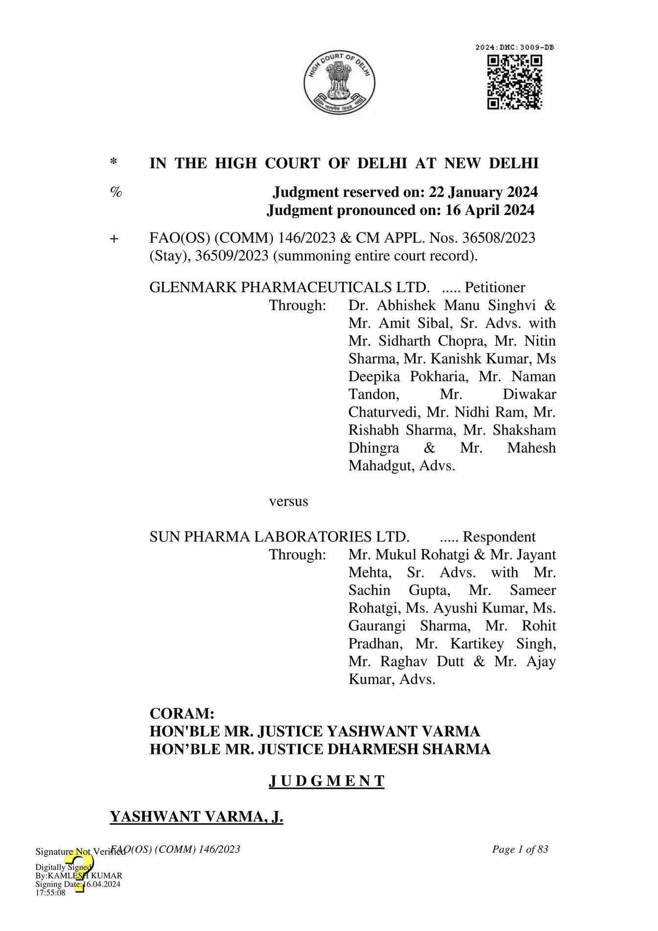 Ajay Amitabh Suman Glenmark Pharma Vs Sun Pharma Page Created