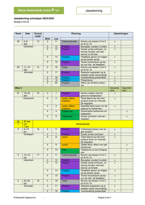 Noordhoff Voortgezet Onderwijs Groningen Jaarplanning Nieuw