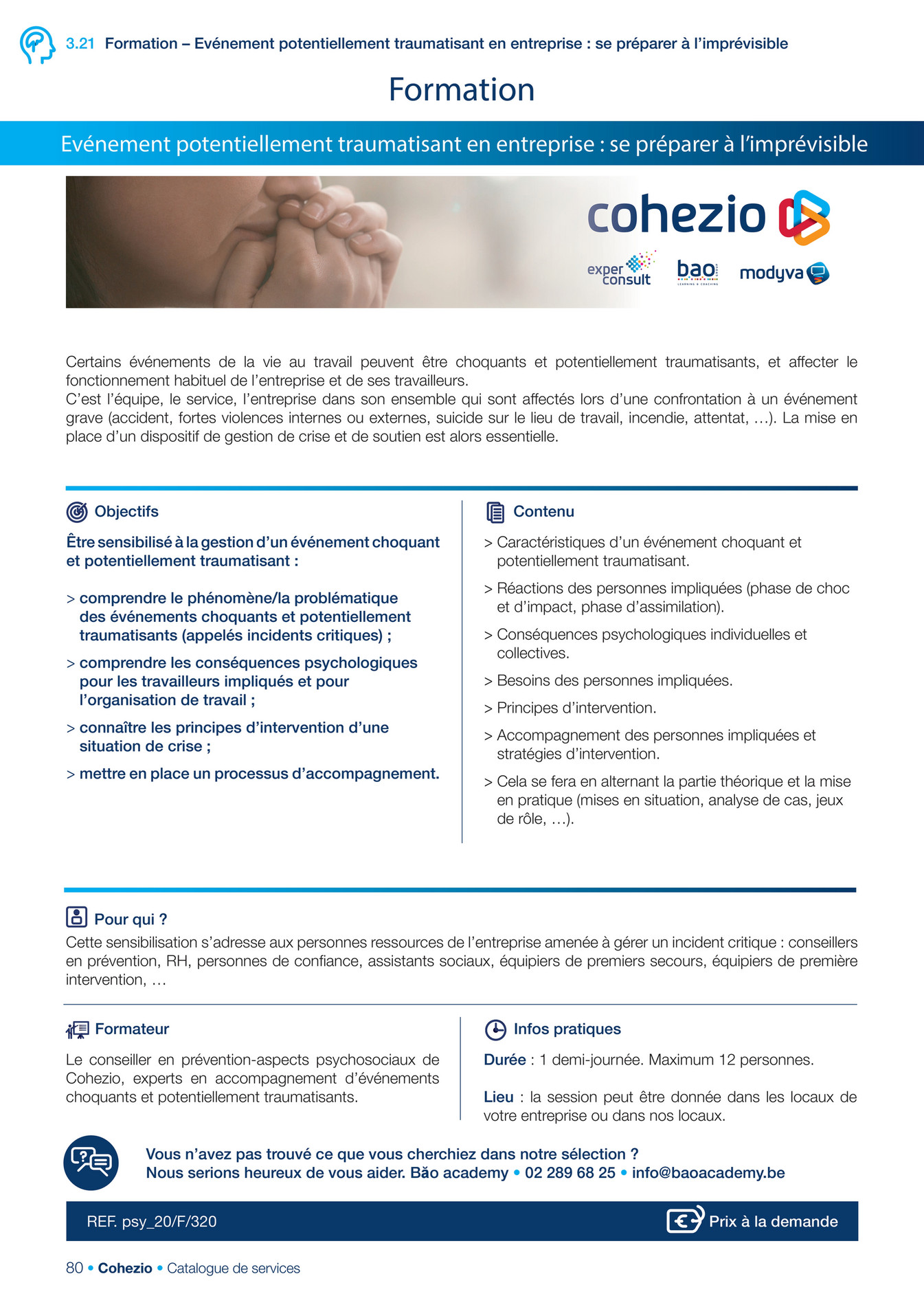 Cohezio Cohezio Catalogue De Services 3 21 Evenements Traumatisants