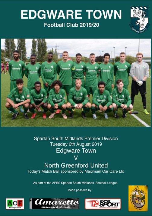 Edgware Town FC ETFC Prog North Greenford United Page 1