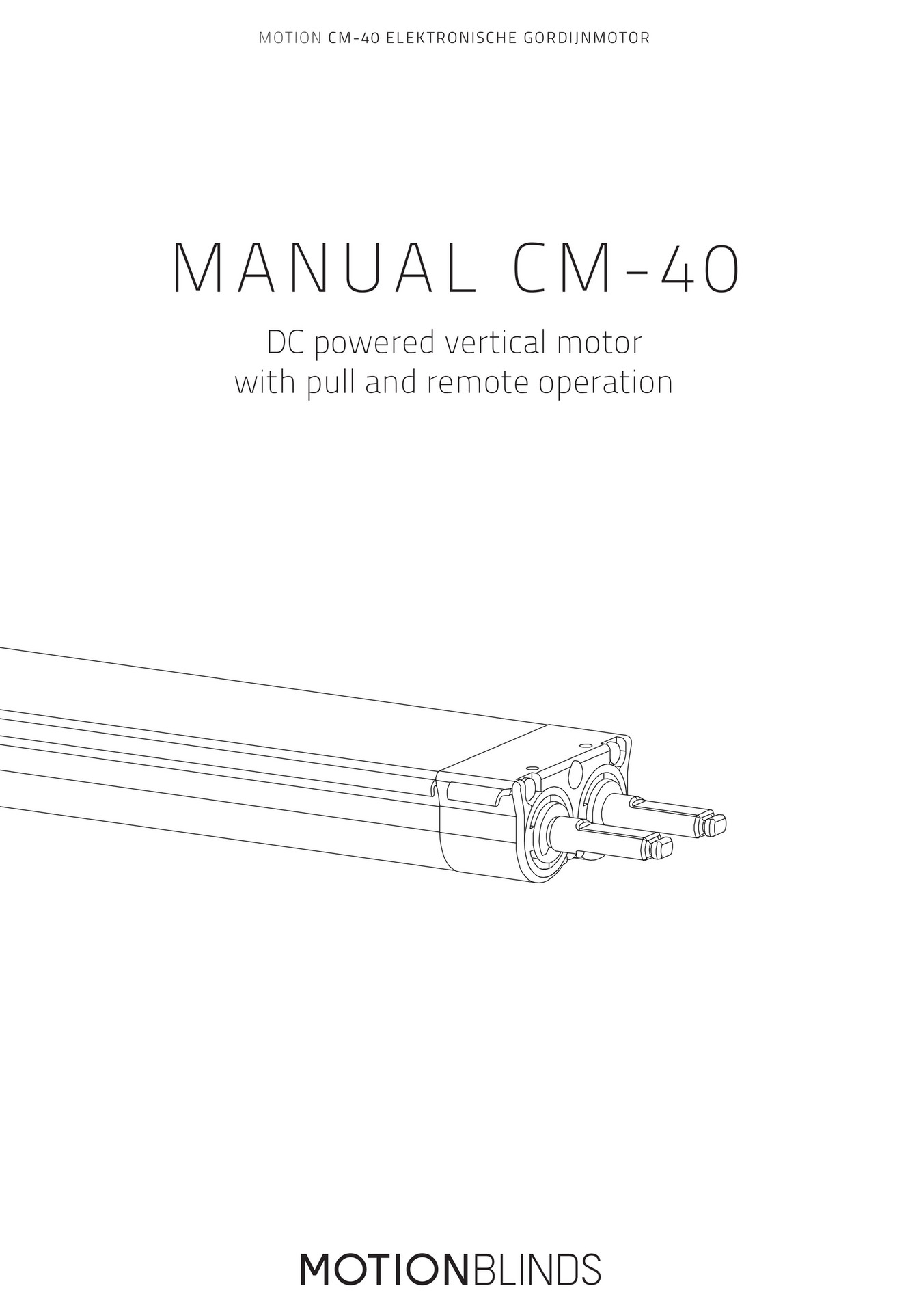 Motionblinds Manual User MOTION CM 40 Bluetooth Page 1