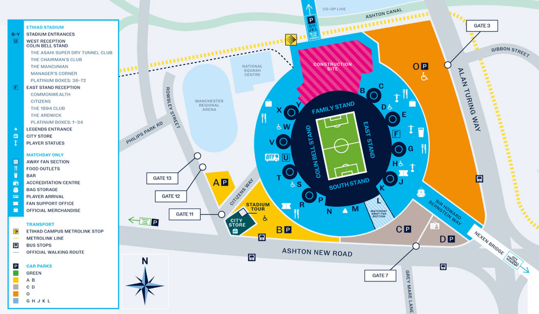 Leaders Manchester City Etihad Stadium Map Page 1