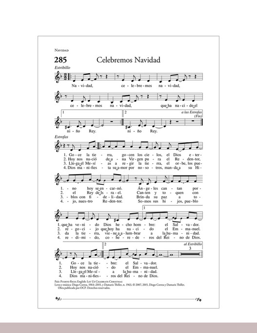 Ocp Flor Y Canto Cuarta Edici N Spanish Hymnal Page