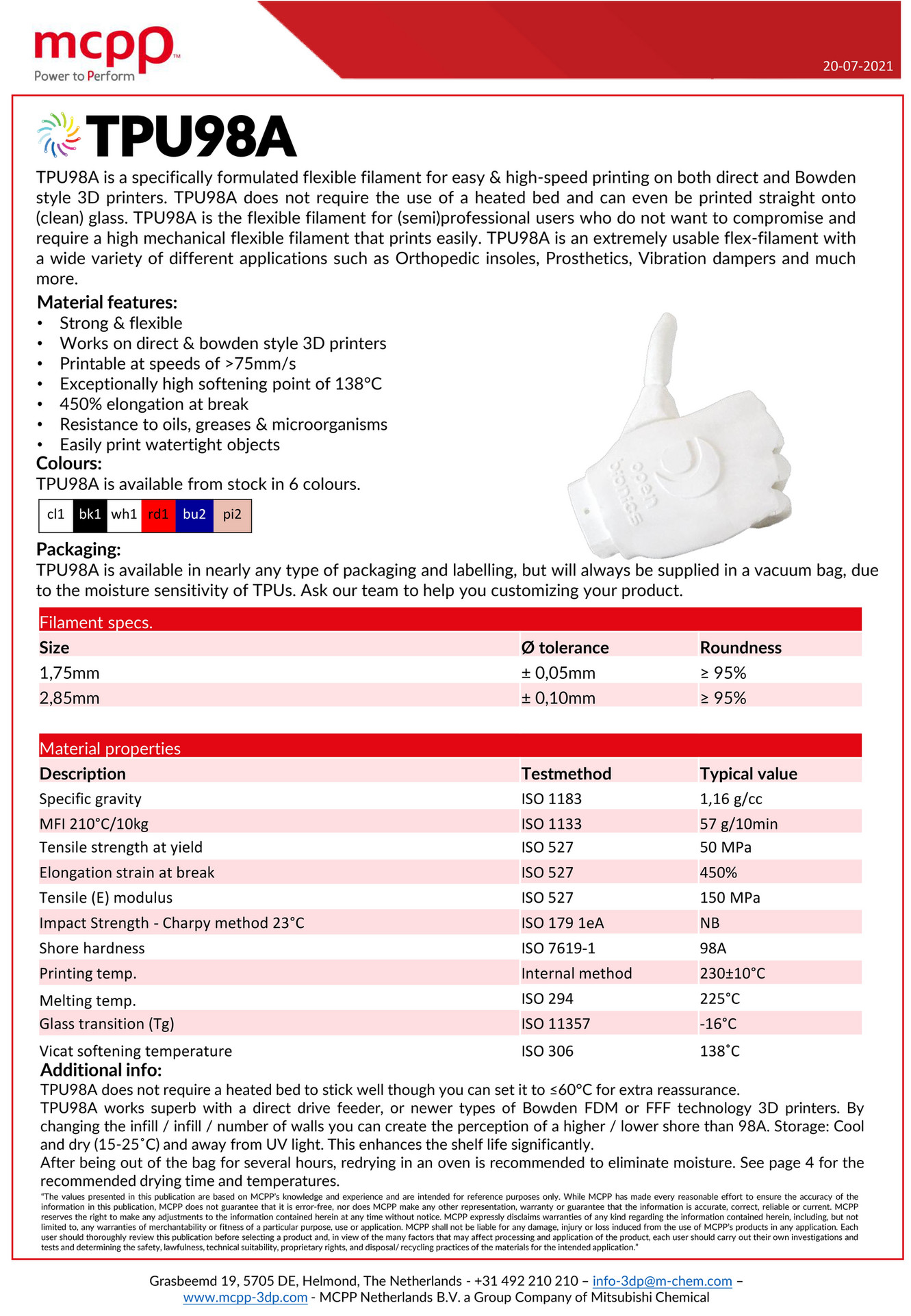 Mitsubishi Chemical America MCPP TPU98A Page 1