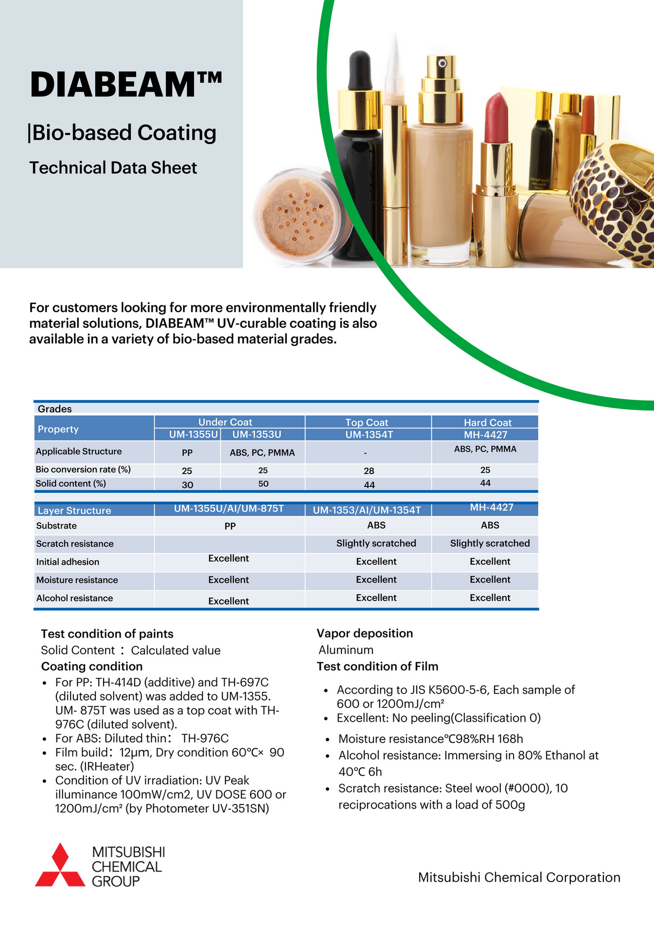 Mitsubishi Chemical America Mcc Diabeam Bio Based Tds Page