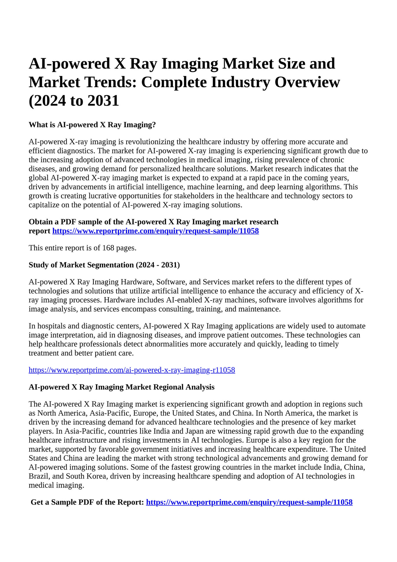 Reportprime AI Powered X Ray Imaging Market Size And Market Trends