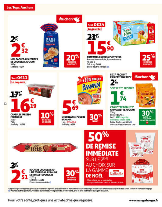 MINI GACHES AUX PEPITES DE CHOCOLAT AUCHAN