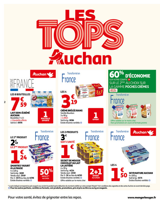 LAIT DEMI-ÉCRÉMÉ AUCHAN