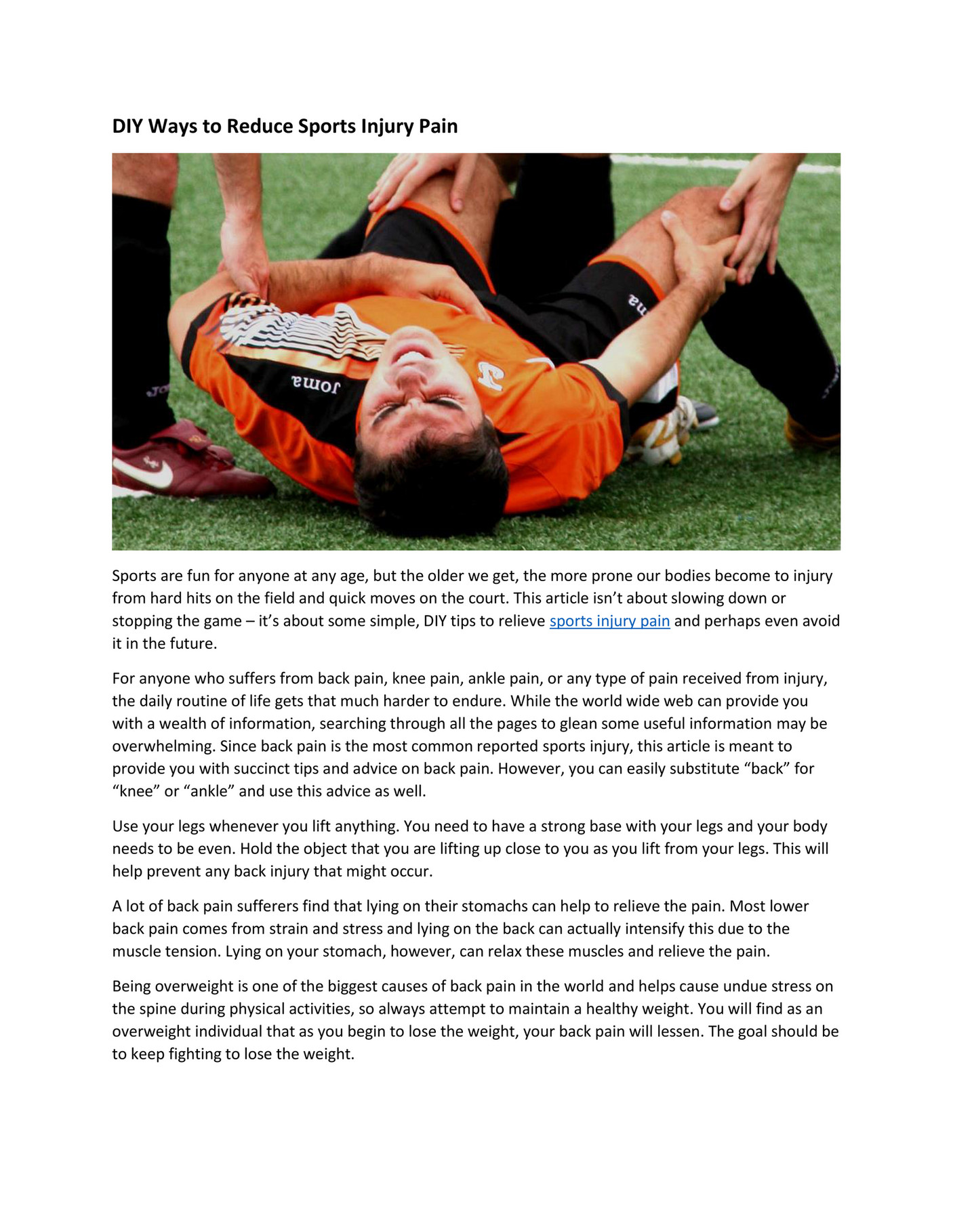 overcoming a sports injury essay