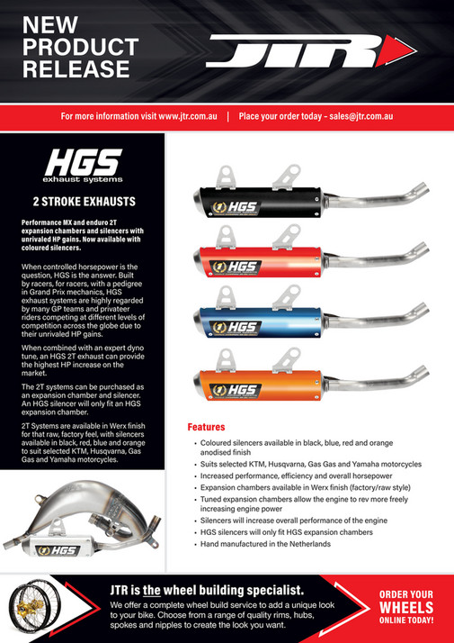 Slade Racing Hgs McLeod Accessories - HGS - 2023 - 2T Exhausts Coloured Silencers RETAIL ...