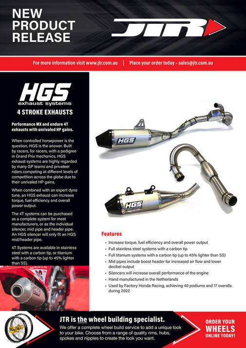 Slade Racing Hgs McLeod Accessories - HGS - 2023 - 4T Exhausts RETAIL - Page 1