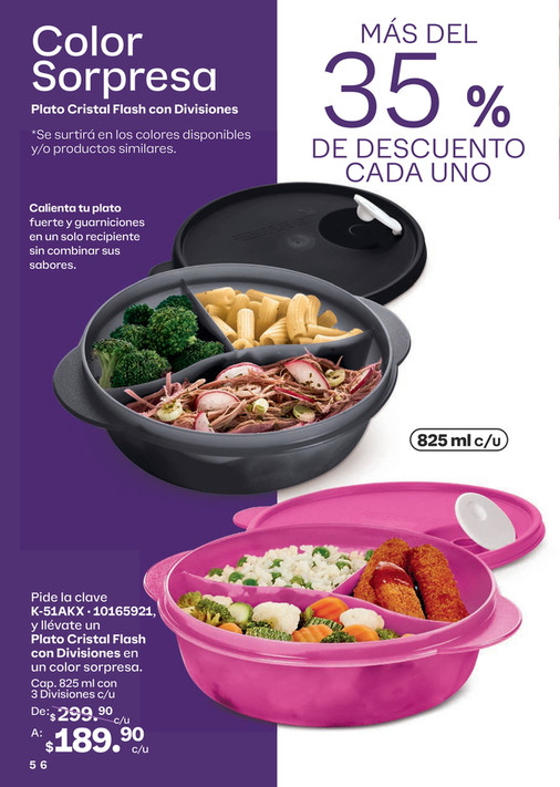 Tupperware Flash MICRO FLASH RECTANGULAR CON DIVISIONES