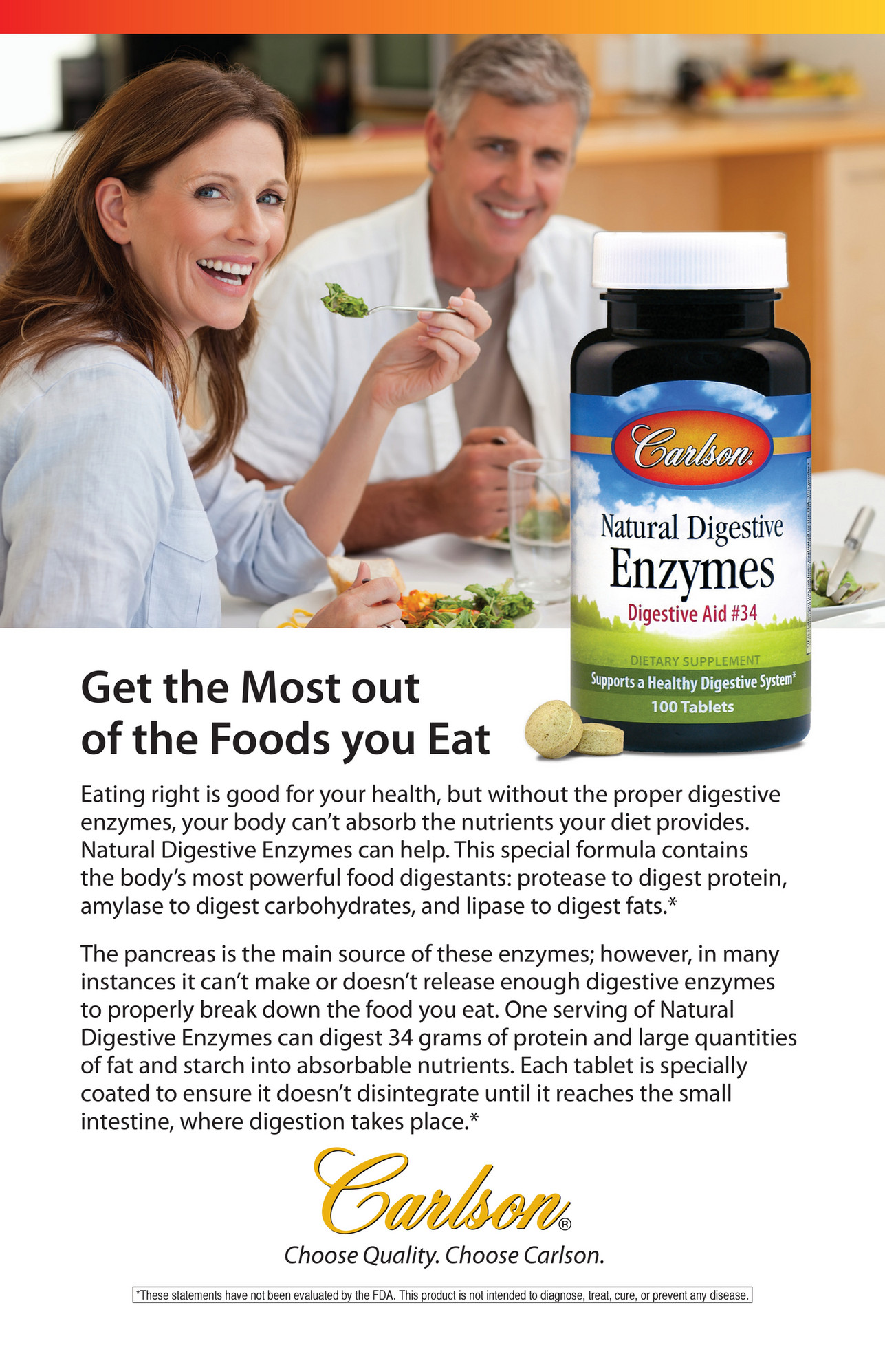 Carlson Labs Natural Digestive Enzymes Card Page 1