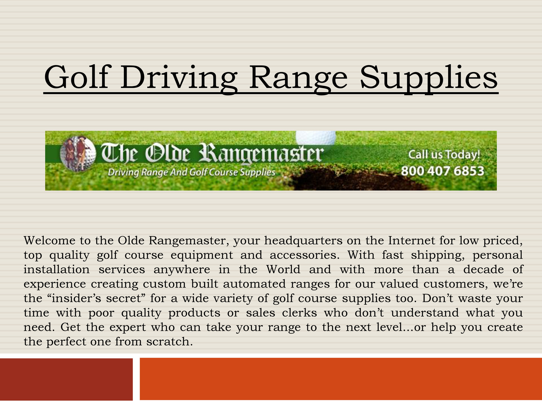 golf range supplies