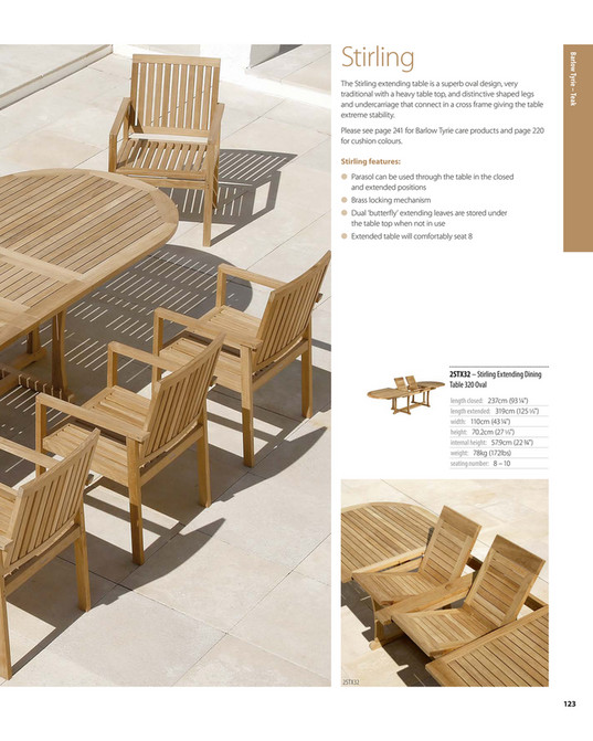 Lines Patio N Things Com Barlow Tyrie Outdoor Furniture Teak The Stirling Extending Table Is A Superb Oval Design Very Traditional With Heavy