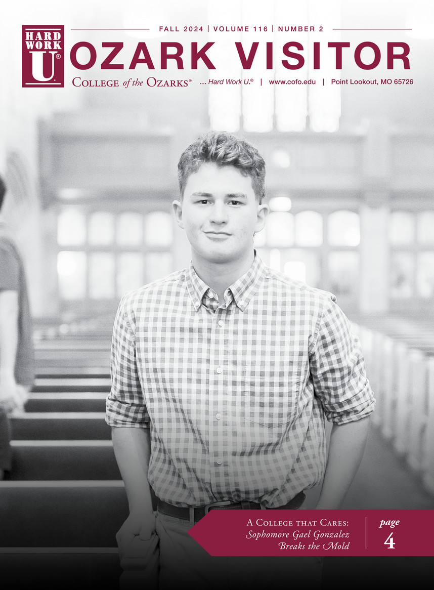 Student Gael Gonzalez poses in chapel