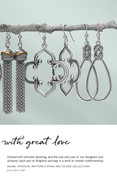Brighton Shine Sparkle Smile Toledo Statement French Brighton Shine Sparkle Smile Toledo Statement French Wire Earrings Silver