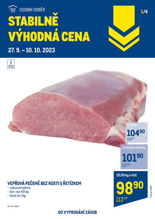 Stabilně výhodná cena - maso
