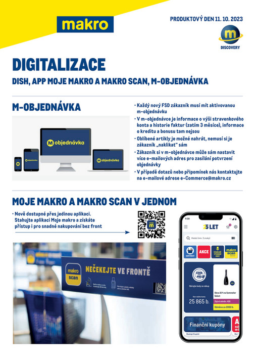 DIGITALIZACE | DISH, APP MOJE MAKRO & M. SCAN, M-OBJEDNÁVKA