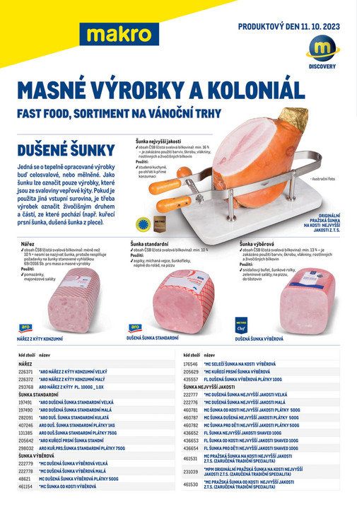 MASNÉ VÝROBKY & KOLONIÁL | FAST FOOD, SORTIMENT NA VÁNOČNÍ TRHY