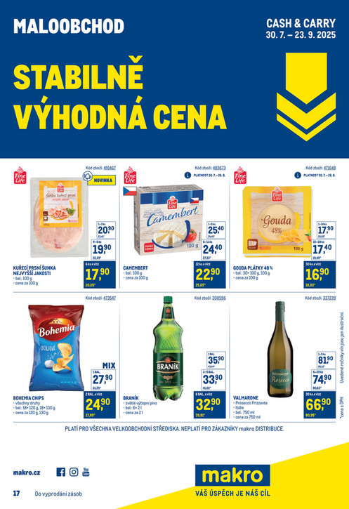 Stabilně výhodná cena - maloobchod