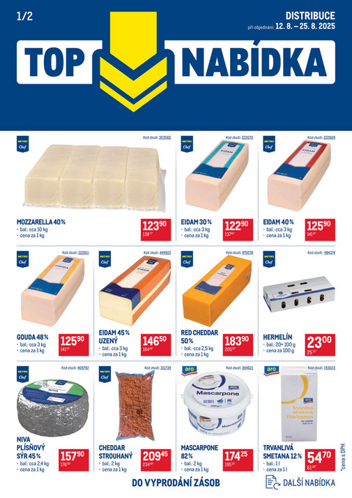 TOP mléčné výrobky distribuce