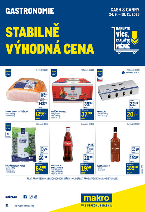Stabilně výhodná cena – gastronomie