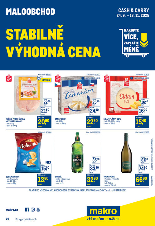 Stabilně výhodná cena - maloobchod