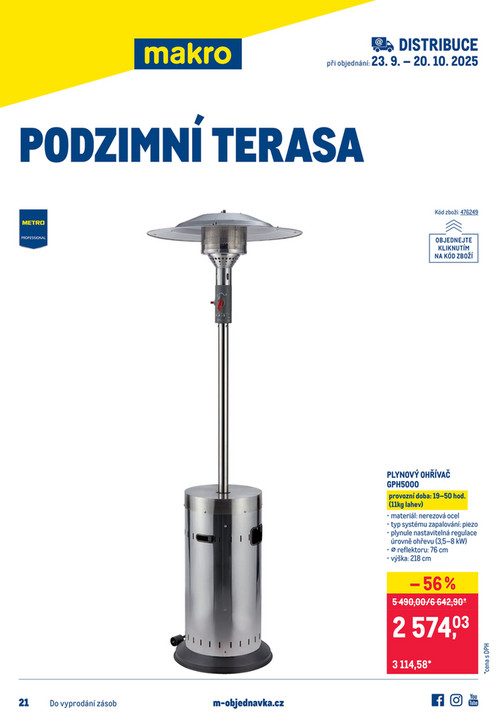 Podzimní terasa distribuce