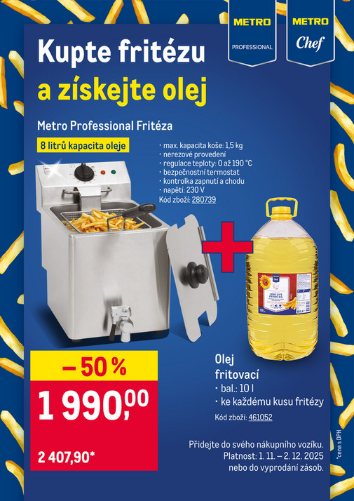 Kupte fritézu a získejte olej
