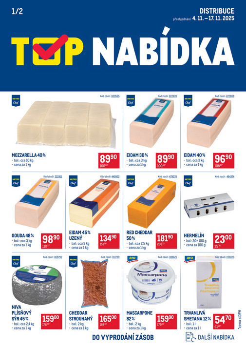 TOP mléčné výrobky distribuce