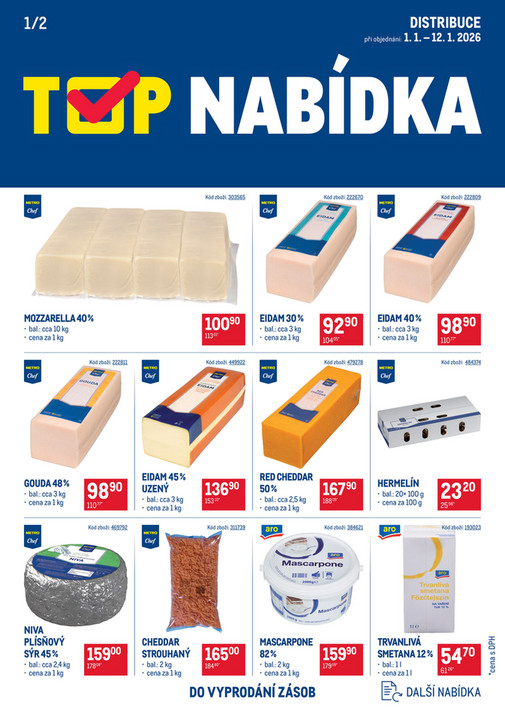 TOP mléčné výrobky distribuce