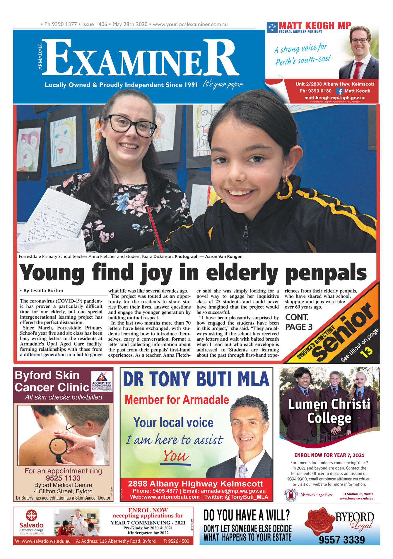 Examiner Newspapers - Armadale Examiner Newspapers 28th May 2020 - Page 1