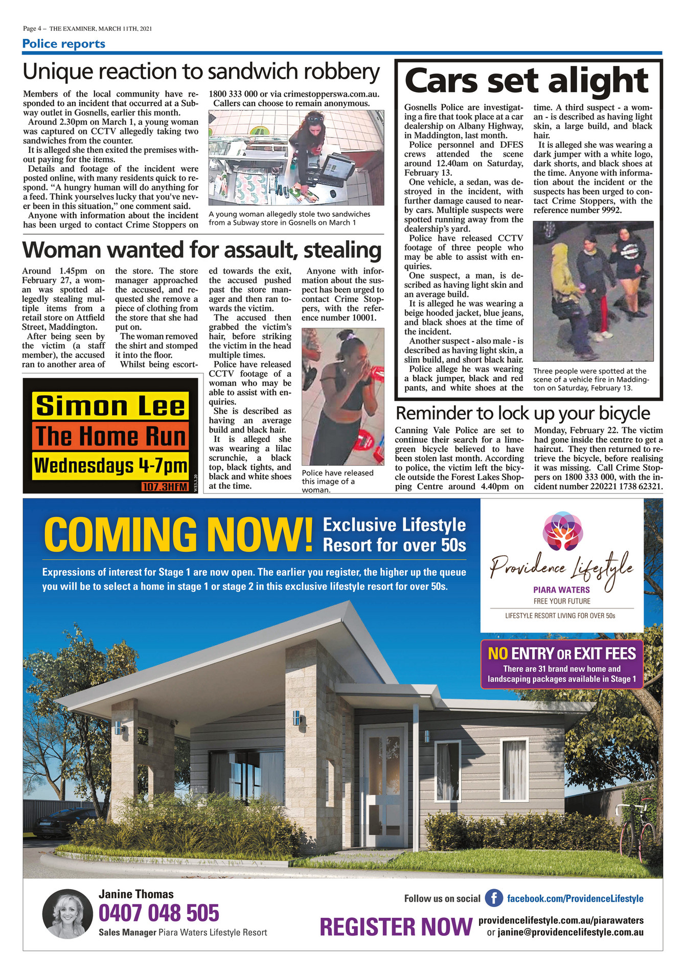Examiner Newspapers Gosnells Examiner Newspapers 11th March 21 Page 1