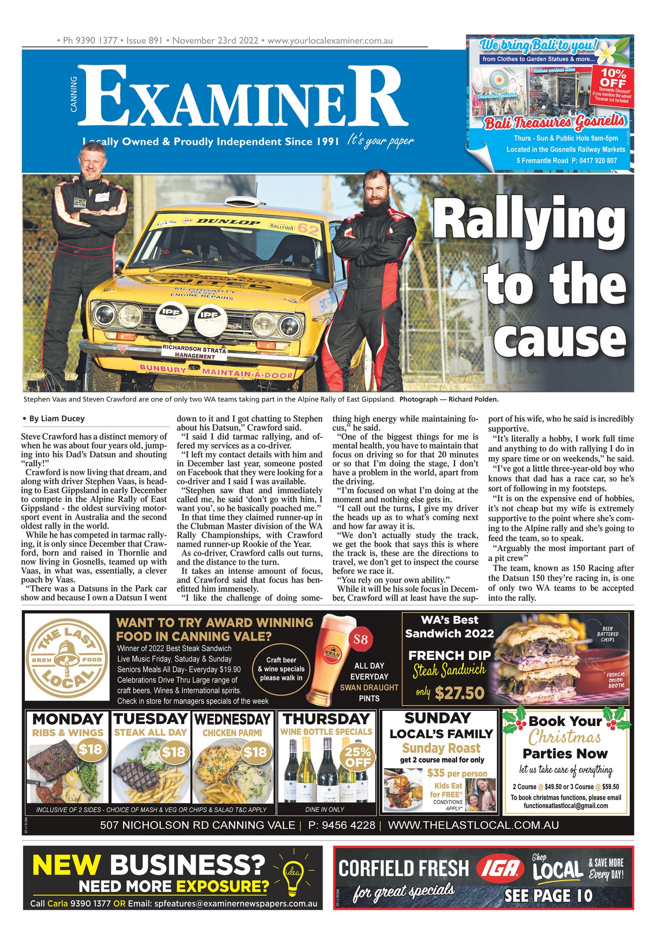 Examiner Newspapers Canning Examiner Newspaper 23rd November 2022