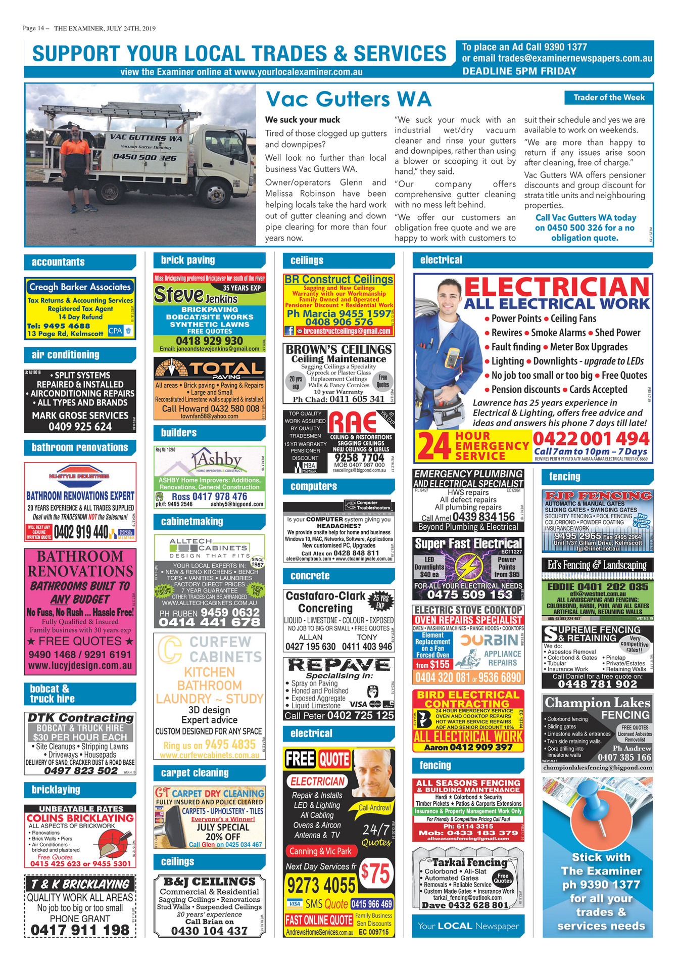 Examiner Newspapers Canning Trades Examiner Newspapers 24th July