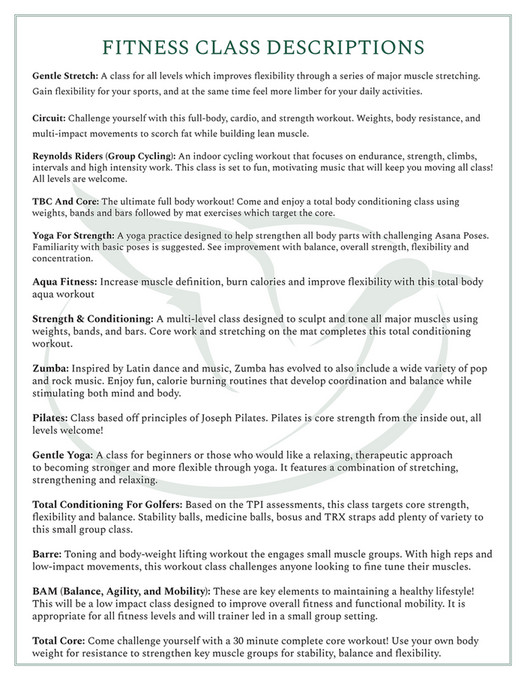 My publications - Fitness Class Descriptions - Page 1 - Created with ...